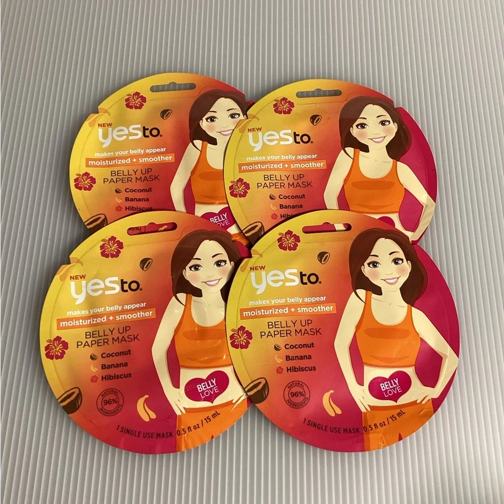 Set of 4 Yes To Belly Up Paper Mask